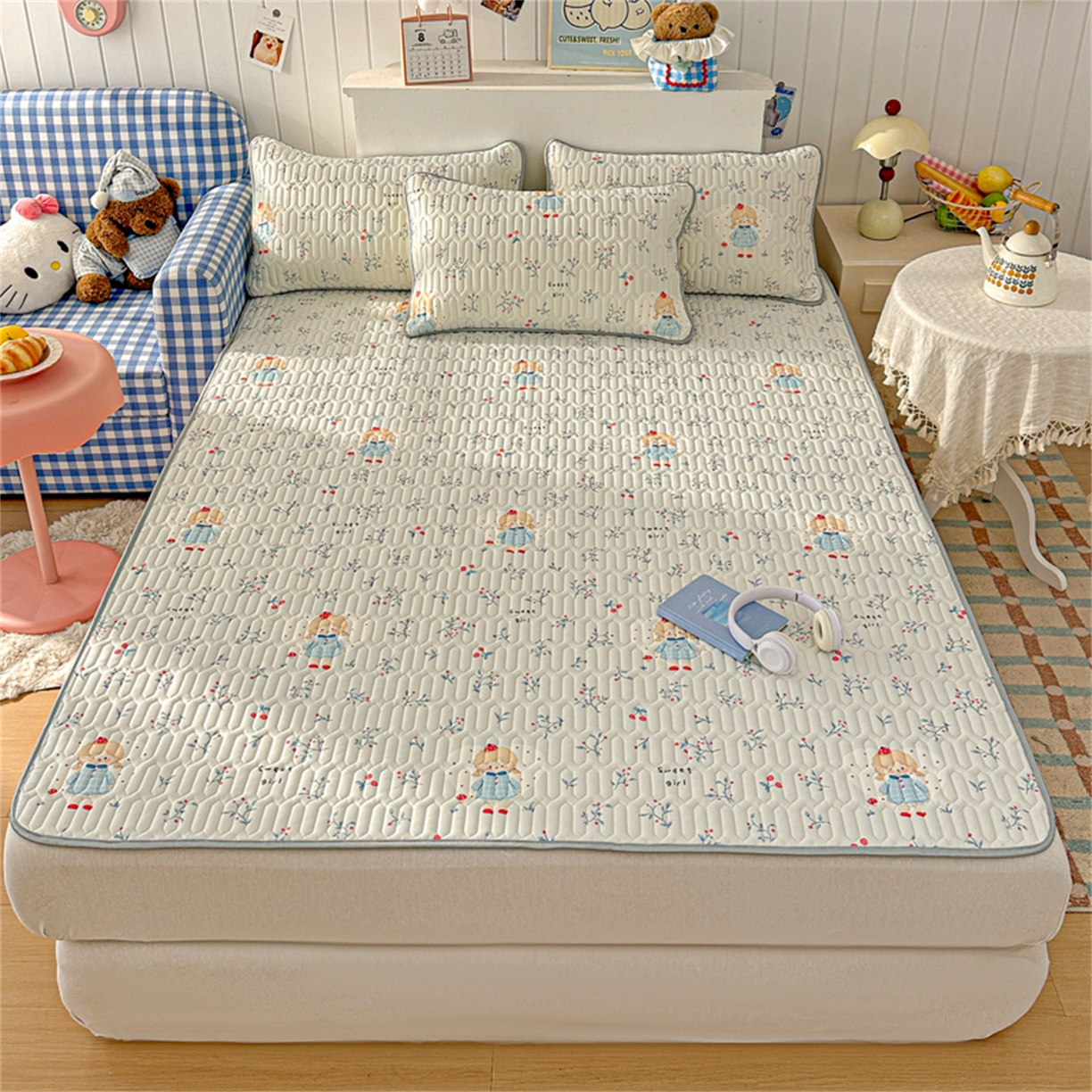 91家纺网 家纺一手货源 找家纺 （总）2026新款加厚无异味学生床凉席乳胶凉席三件套