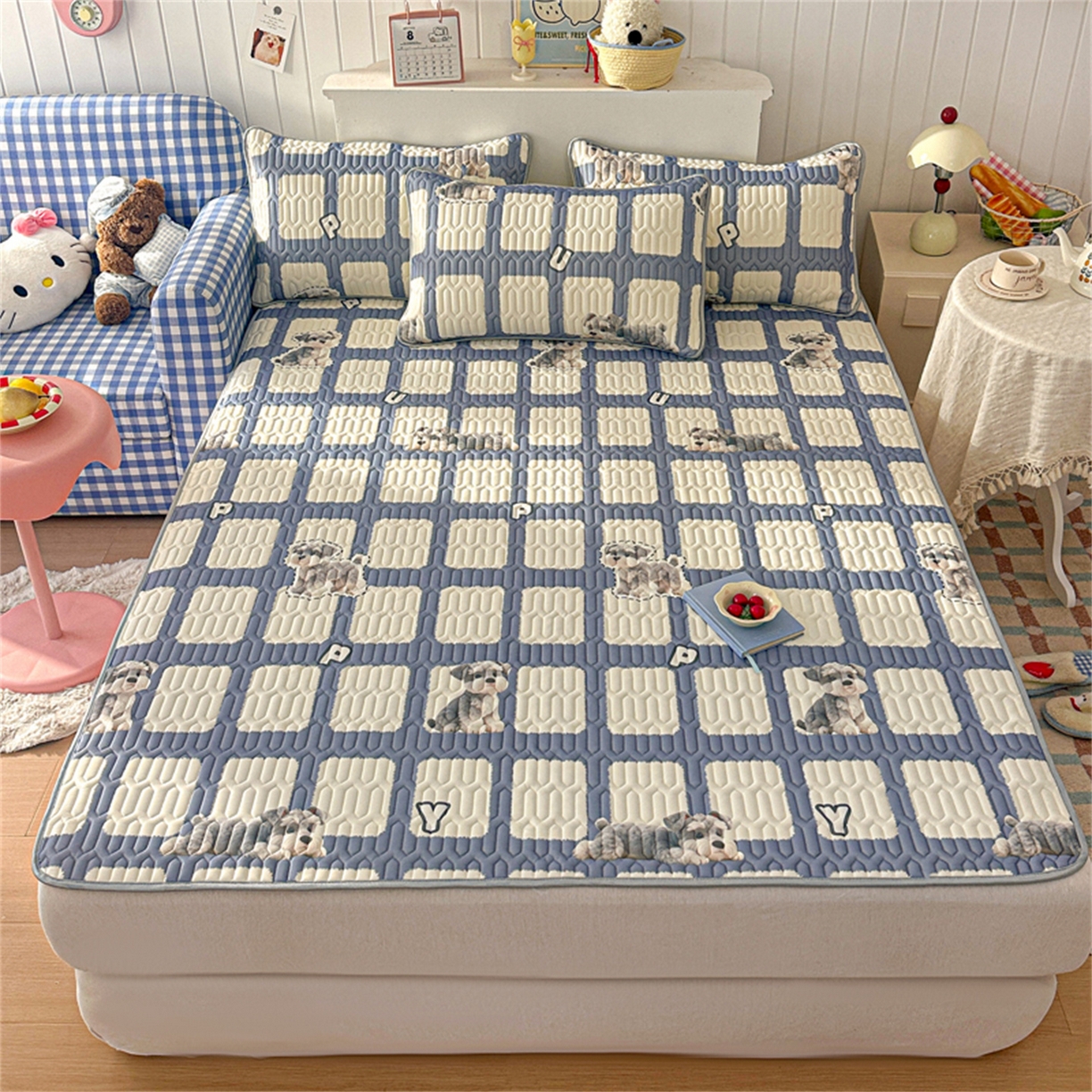 91家纺网 家纺一手货源 找家纺 （总）2026新款加厚无异味学生床凉席乳胶凉席三件套