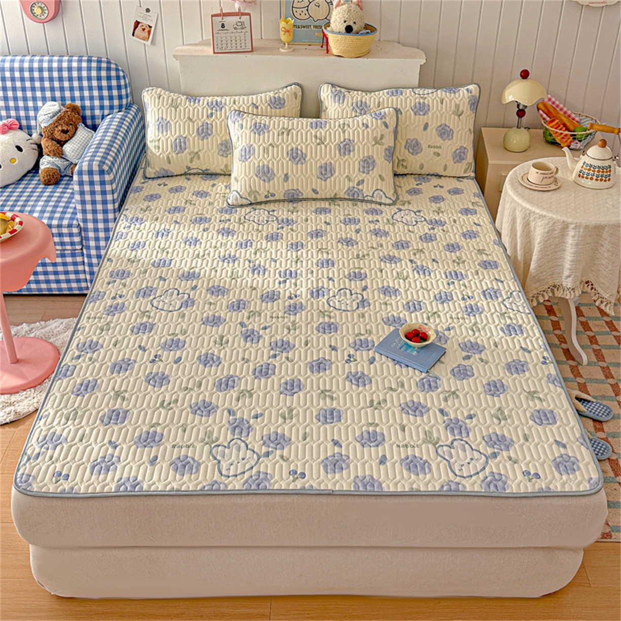 91家纺网 家纺一手货源 找家纺 （总）2026新款加厚无异味学生床凉席乳胶凉席三件套