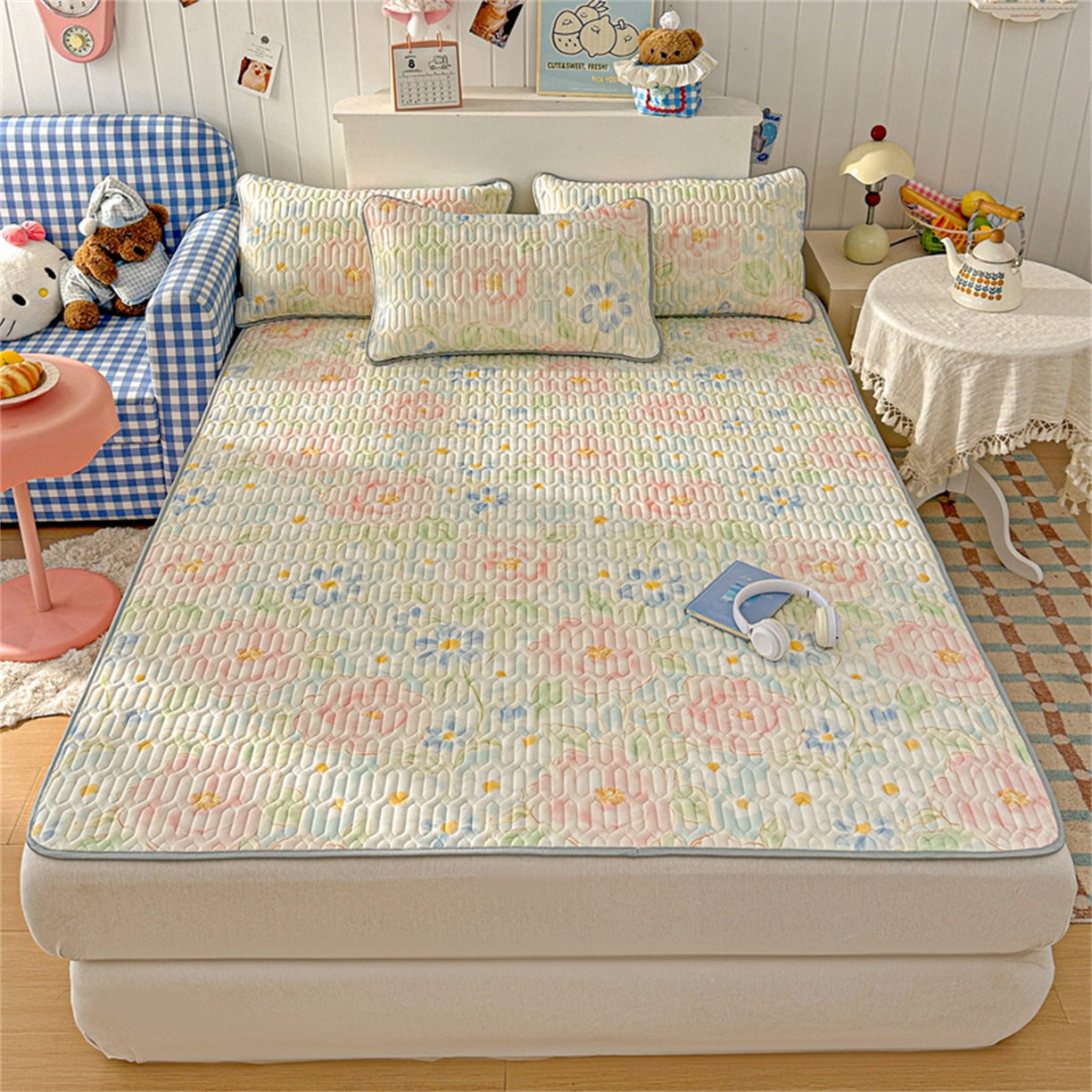 91家纺网 家纺一手货源 找家纺 （总）2026新款加厚无异味学生床凉席乳胶凉席三件套