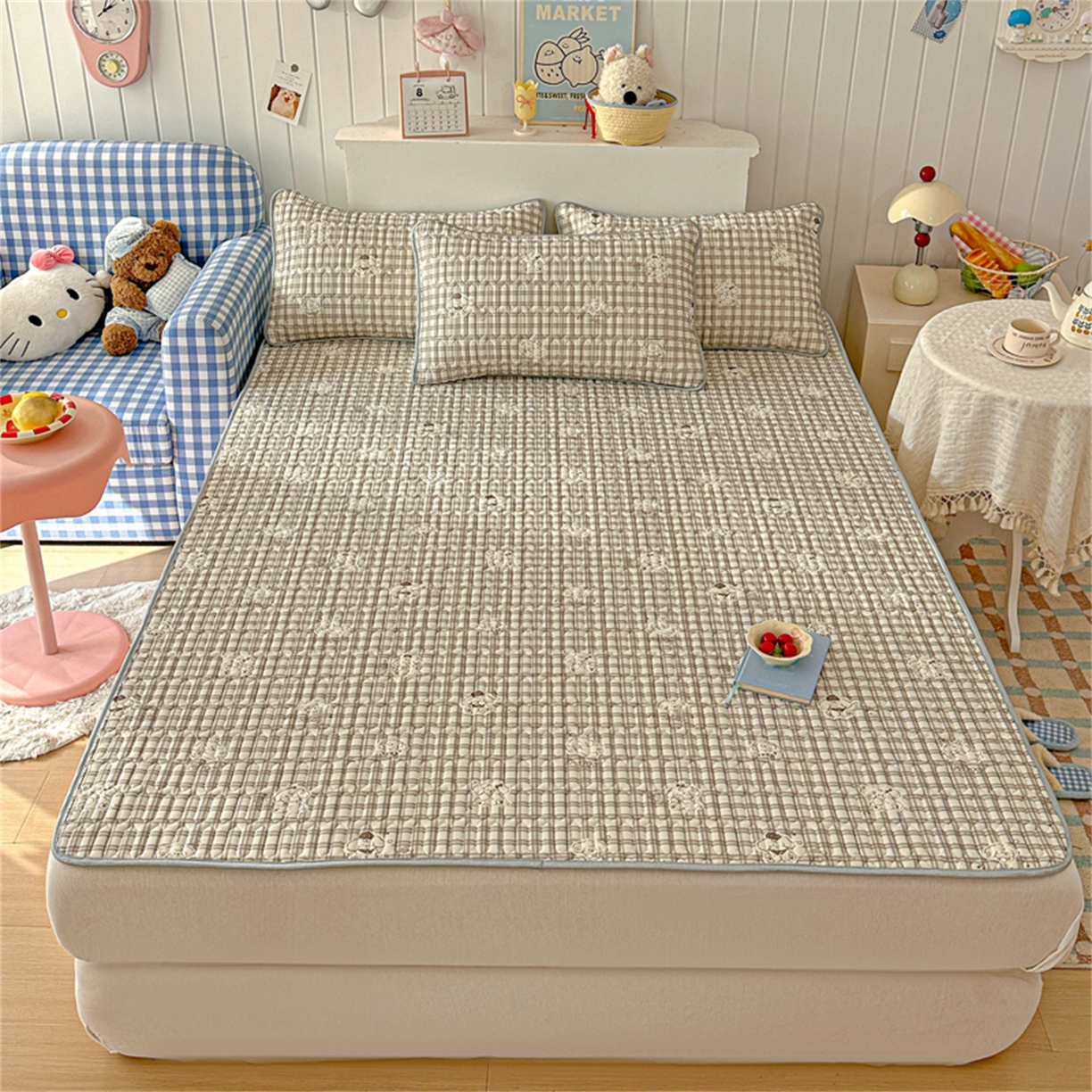 91家纺网 家纺一手货源 找家纺 （总）2026新款加厚无异味学生床凉席乳胶凉席三件套