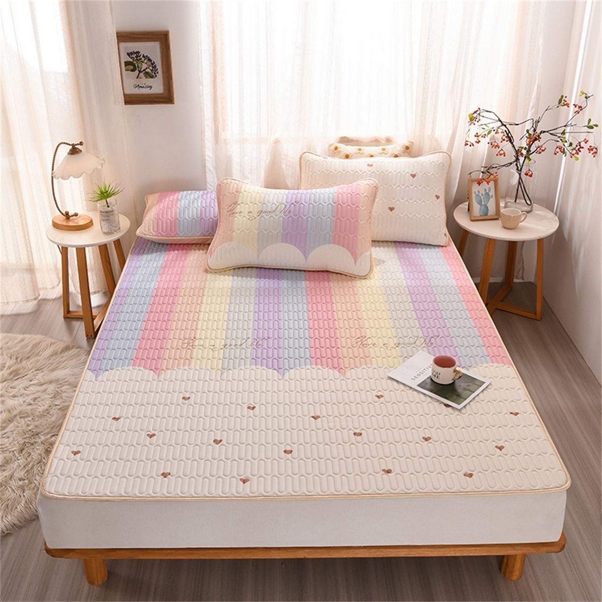 91家纺网 家纺一手货源 找家纺 （总）2026新款加厚无异味学生床凉席乳胶凉席三件套