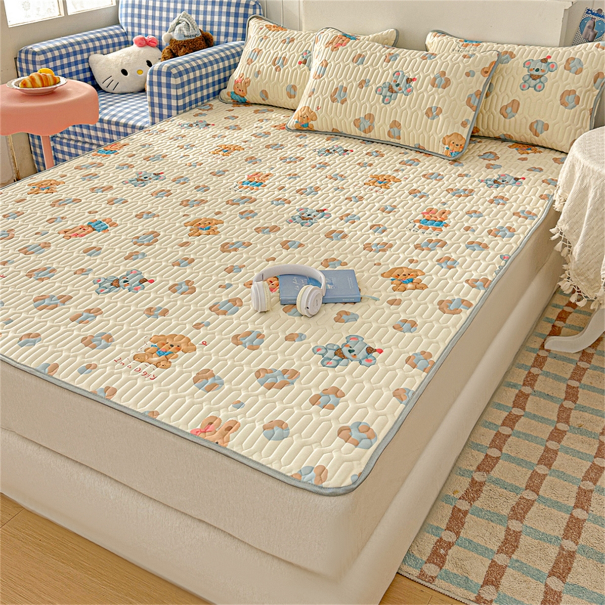 91家纺网 家纺一手货源 找家纺 （总）2026新款加厚无异味学生床凉席乳胶凉席三件套