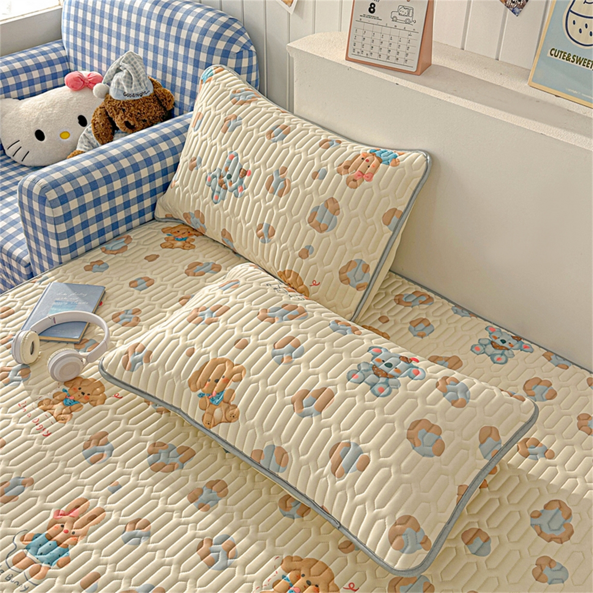 91家纺网 家纺一手货源 找家纺 （总）2026新款加厚无异味学生床凉席乳胶凉席三件套