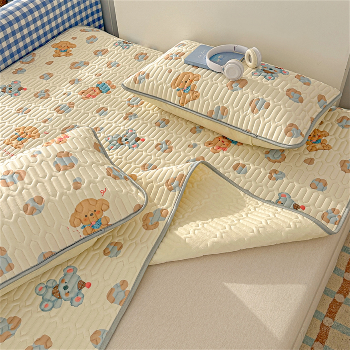 91家纺网 家纺一手货源 找家纺 （总）2026新款加厚无异味学生床凉席乳胶凉席三件套