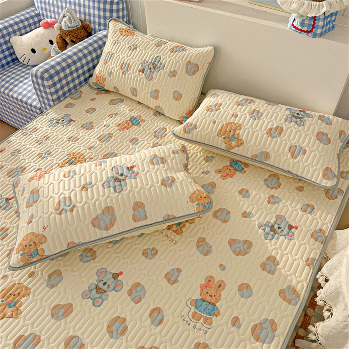 91家纺网 家纺一手货源 找家纺 （总）2026新款加厚无异味学生床凉席乳胶凉席三件套