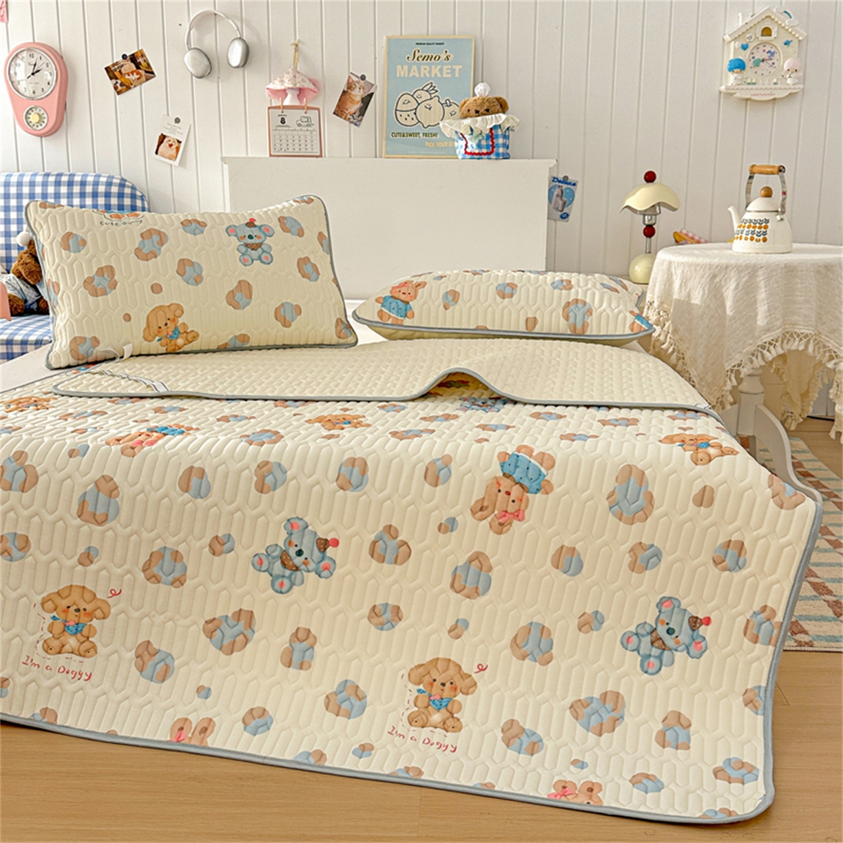 91家纺网 家纺一手货源 找家纺 （总）2026新款加厚无异味学生床凉席乳胶凉席三件套