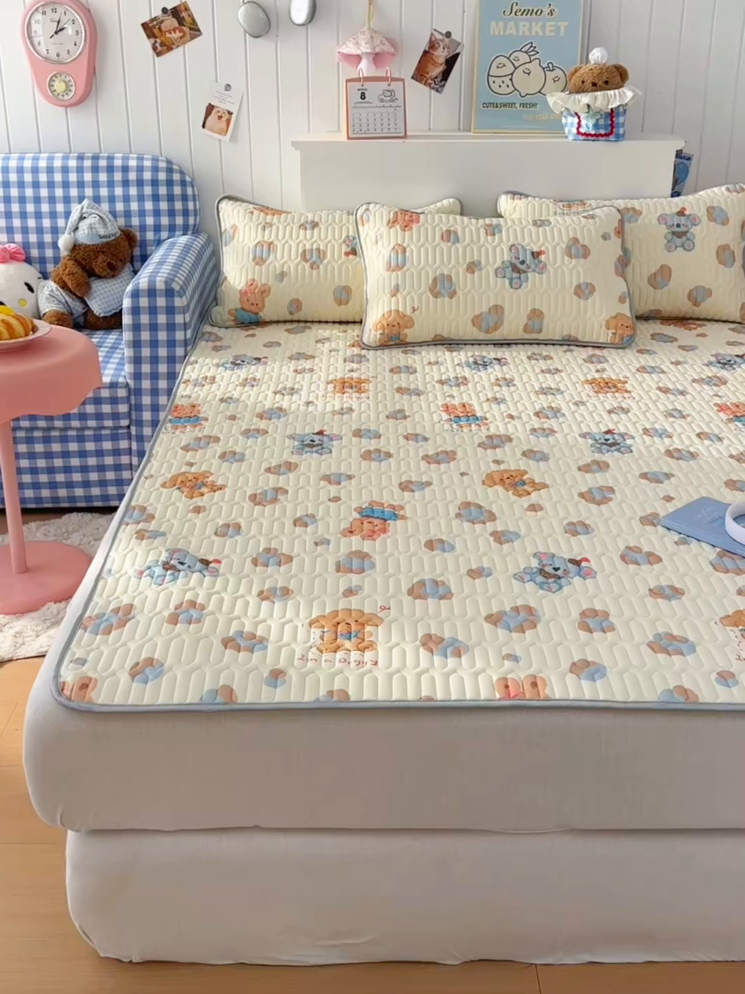 91家纺网 家纺一手货源 找家纺 （总）2026新款加厚无异味学生床凉席乳胶凉席三件套