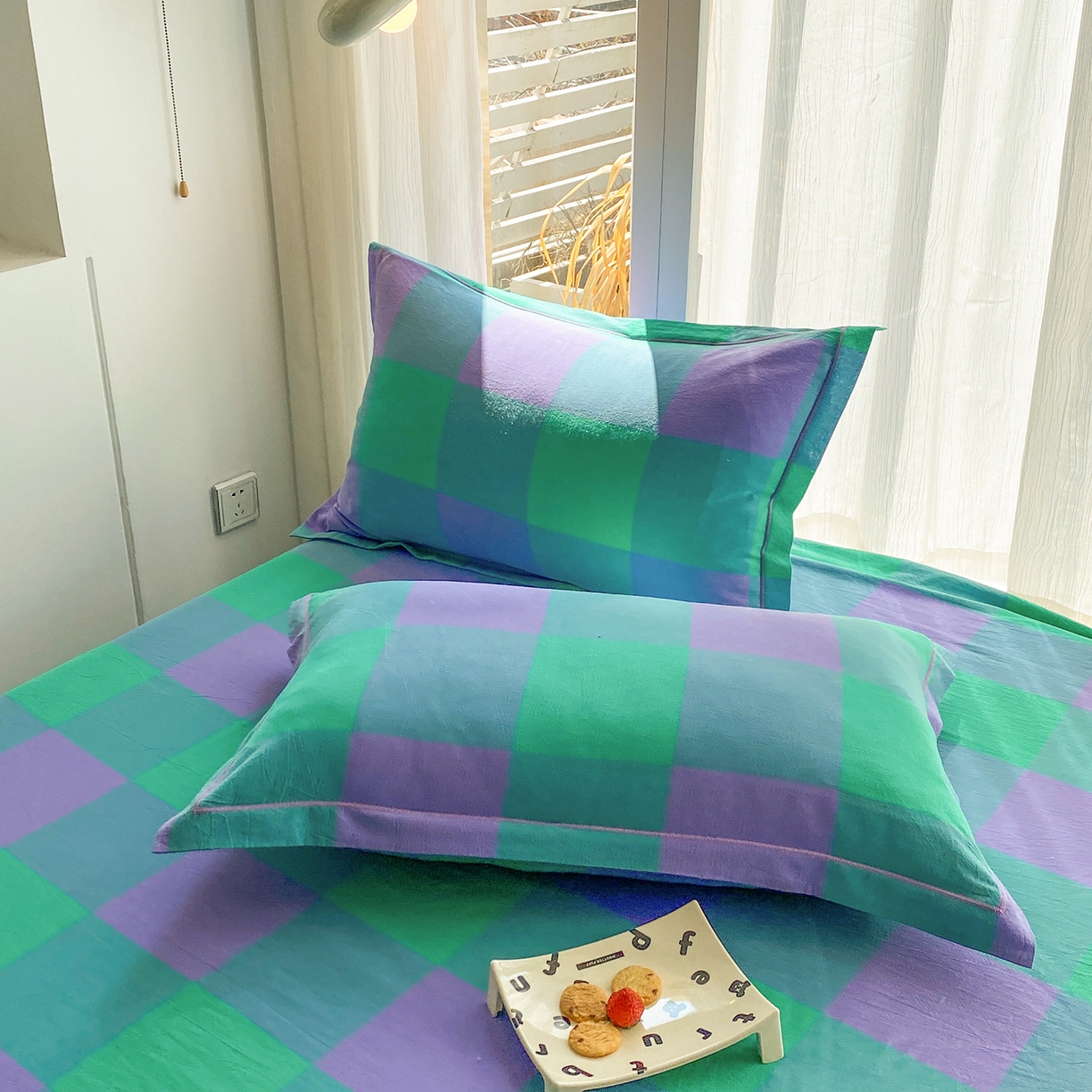 91家纺网 家纺一手货源 找家纺 钰锦珀家纺 2025新款简约全棉色织水洗棉四件套 绿野仙踪