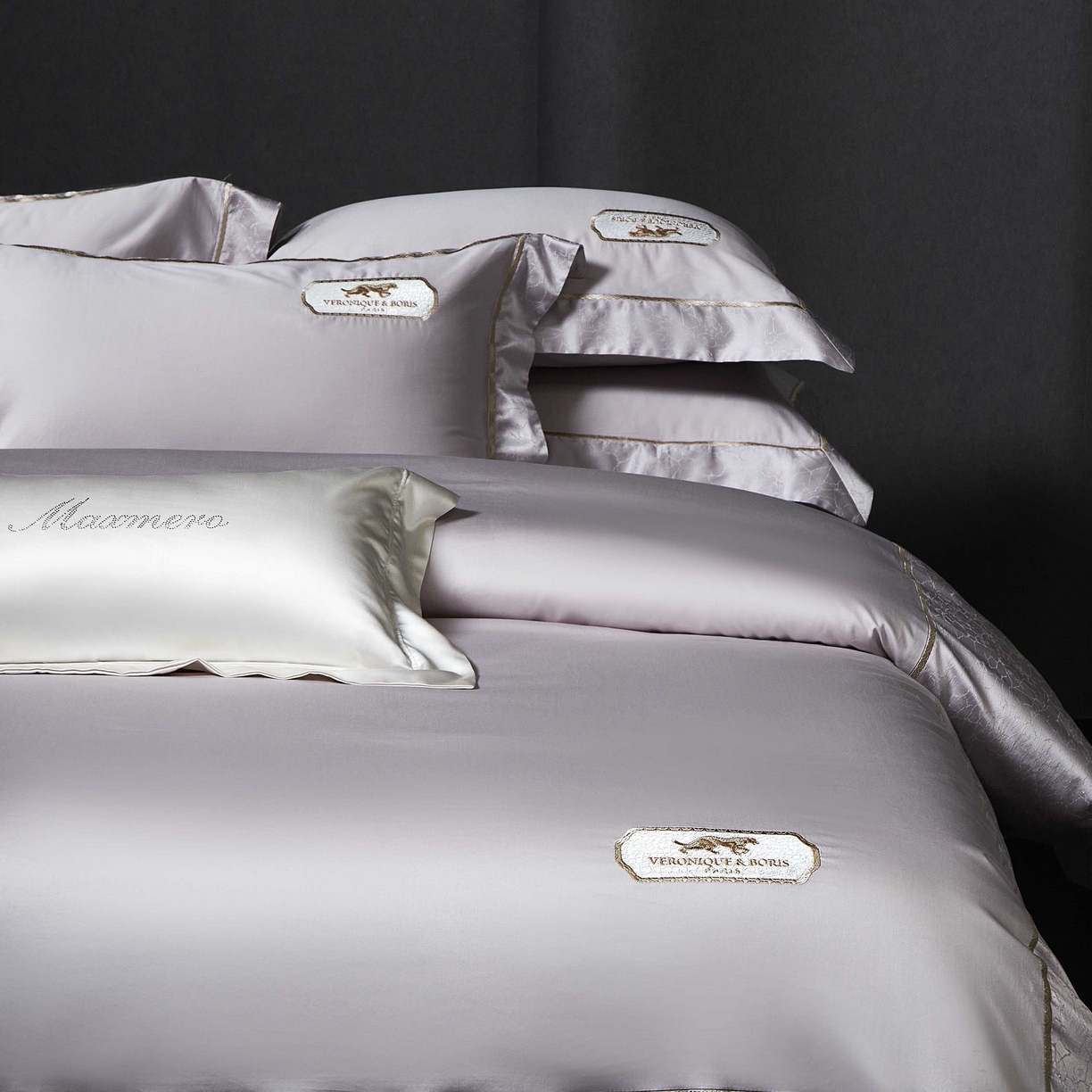 91家纺网 家纺一手货源 找家纺 馨蕊家居 2026春夏新品100S高精密刺绣四件套-简序系列 高精密简序-婉若紫