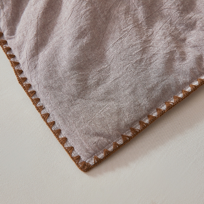 91家纺网 家纺一手货源 找家纺 阳光被业 2026新款100%棉花双层纱夏被新疆棉花空调被可机洗夏凉被绣边踩棉工艺 纯色--豆沙色