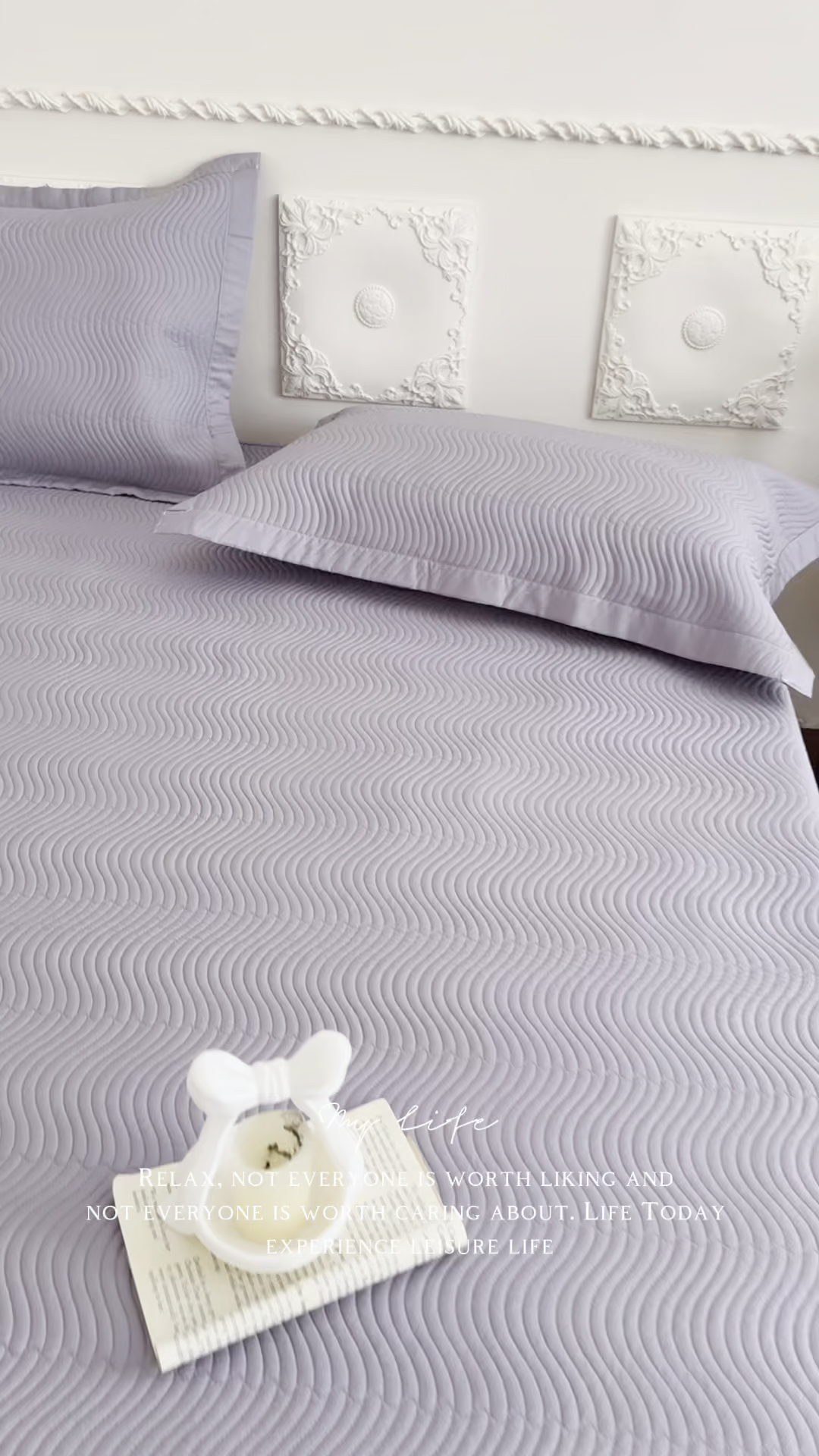 91家纺网 家纺一手货源 找家纺 摩时 2026春夏新品莱赛尔凉席空调软席凉席席子三件套 紫藤灰