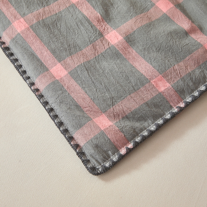 91家纺网 家纺一手货源 找家纺 阳光被业 2026新款100%棉花双层纱夏被新疆棉花空调被可机洗夏凉被绣边踩棉工艺 格调--粉