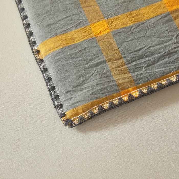 91家纺网 家纺一手货源 找家纺 阳光被业 2026新款100%棉花双层纱夏被新疆棉花空调被可机洗夏凉被绣边踩棉工艺 格调--黄