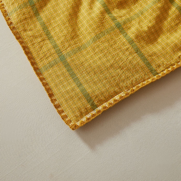 91家纺网 家纺一手货源 找家纺 阳光被业 2026新款100%棉花双层纱夏被新疆棉花空调被可机洗夏凉被绣边踩棉工艺 品味--炫黄