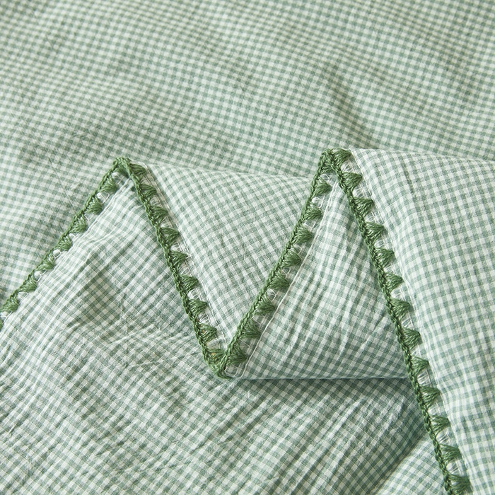 91家纺网 家纺一手货源 找家纺 阳光被业 2026新款100%棉花双层纱夏被新疆棉花空调被可机洗夏凉被绣边踩棉工艺 小格格--绿