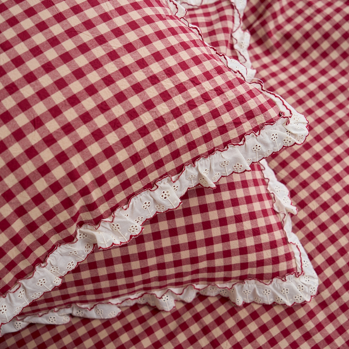 91家纺网 家纺一手货源 找家纺 （总）洋铭区（原狠狠爱）2026新款色织水洗棉花边四件套系列 控价：控价劵后不得低于 178元/218元/238元