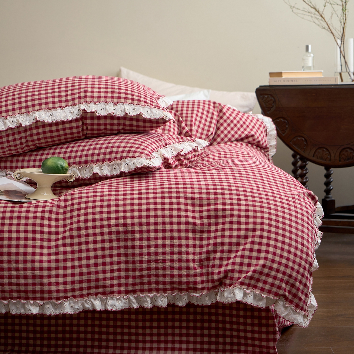 91家纺网 家纺一手货源 找家纺 （总）洋铭区（原狠狠爱）2026新款色织水洗棉花边四件套系列 控价：控价劵后不得低于 178元/218元/238元