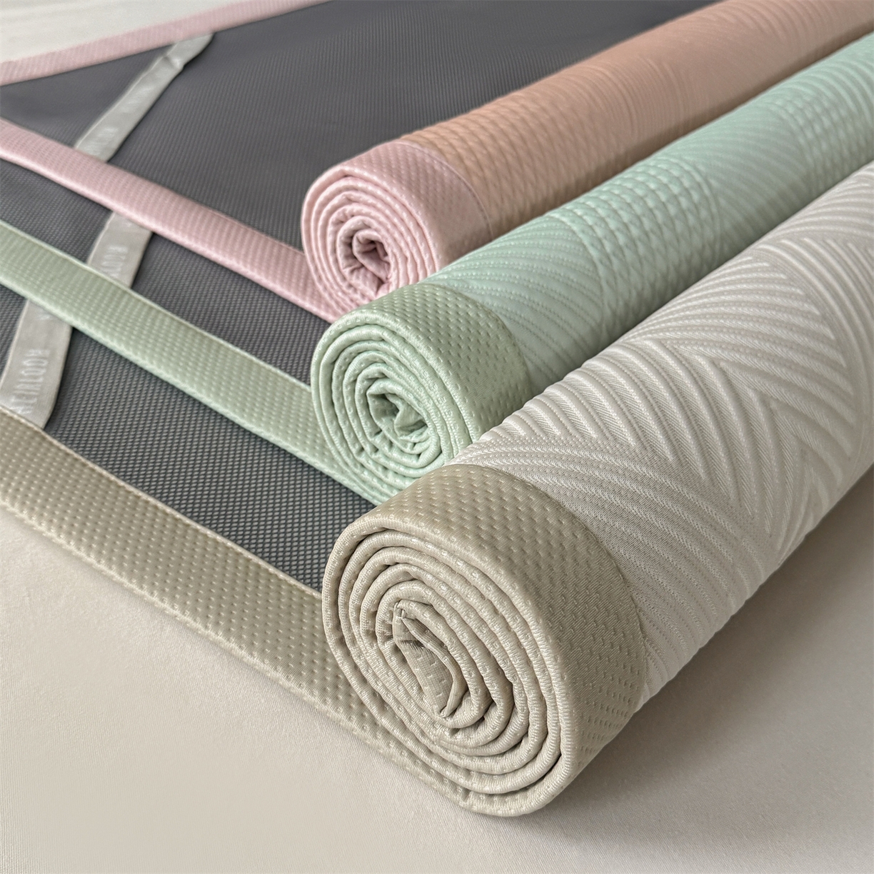 慕木家纺 2026新品A类高克重高端复合三明治PE乙纶提花冰豆豆凉席床笠都市棱境系列（提供买家秀） 床席款组合图