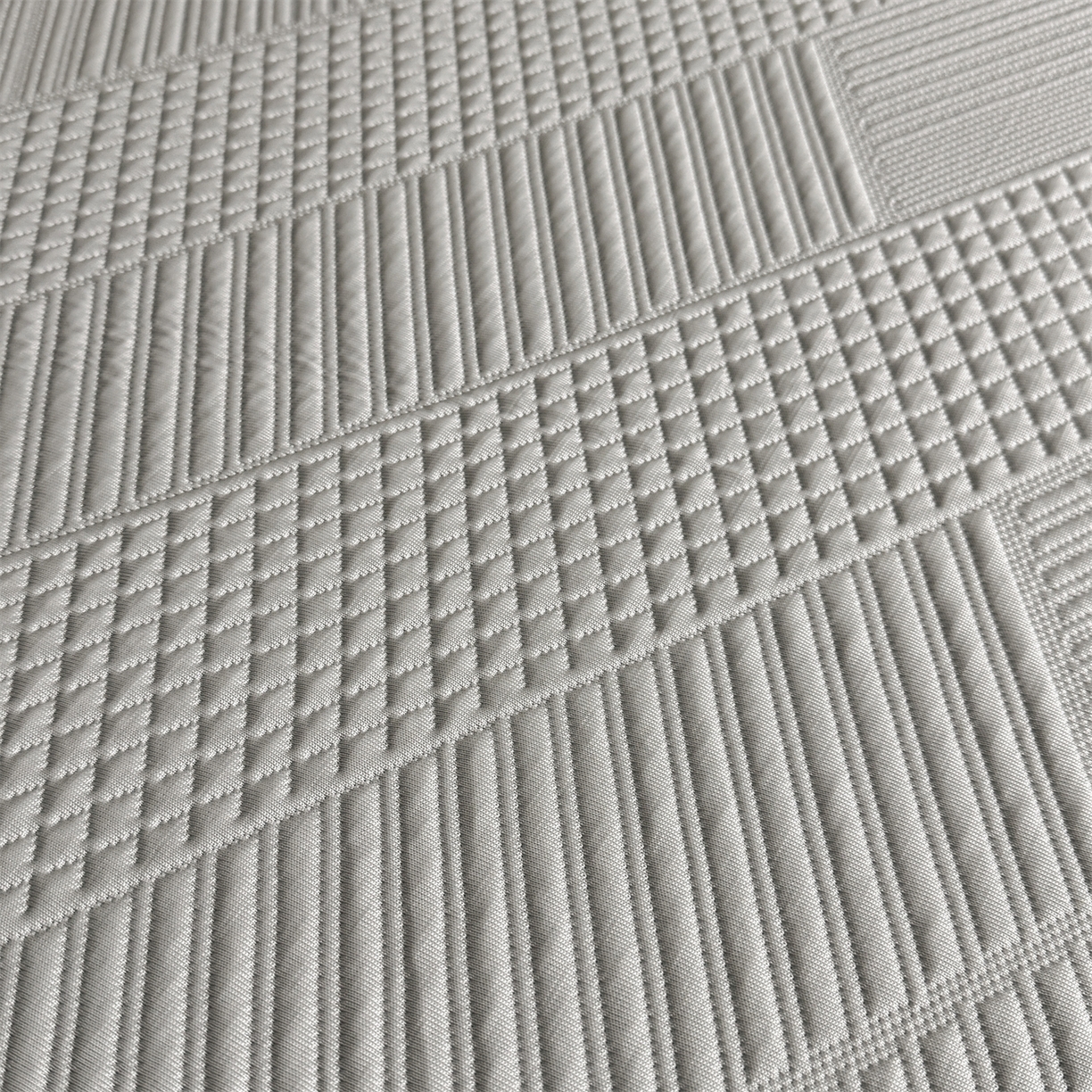 91家纺网 家纺一手货源 找家纺 慕木家纺 2026新品A类高克重高端复合三明治PE乙纶提花冰豆豆凉席床笠都市棱境系列（提供买家秀） 床笠款都市棱境-灰