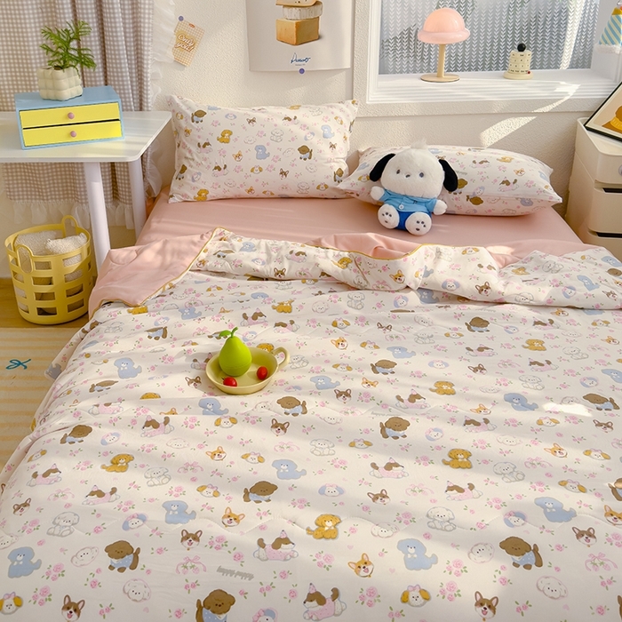 91家纺网 家纺一手货源 找家纺 （总）太阳树 2026新款A类水洗双层纱夏被大豆夏被夏凉被空调被