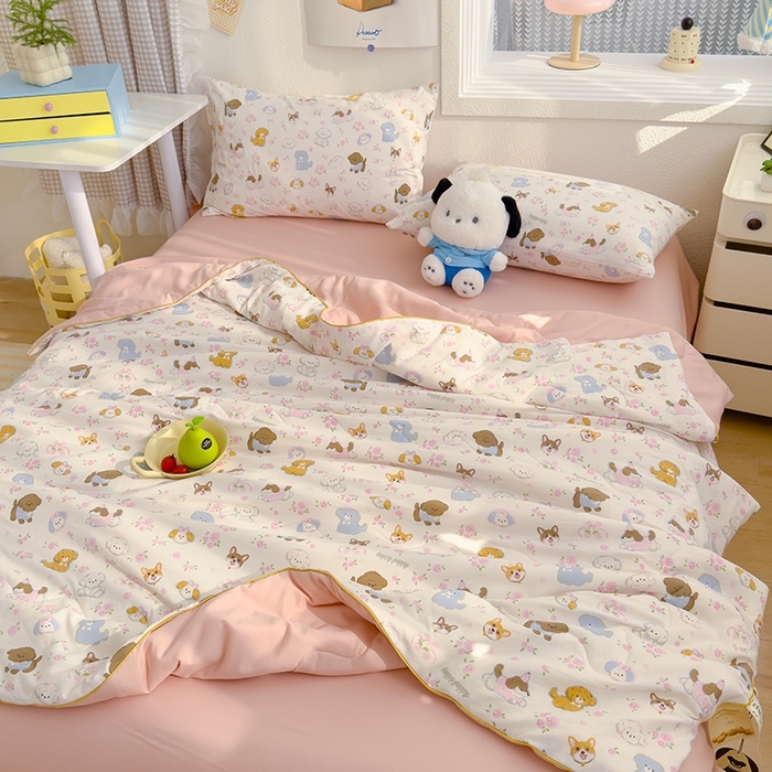 91家纺网 家纺一手货源 找家纺 （总）太阳树 2026新款A类水洗双层纱夏被大豆夏被夏凉被空调被