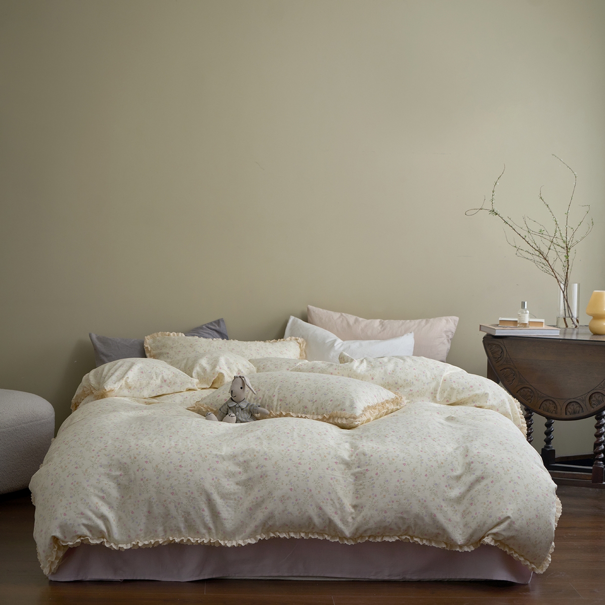 91家纺网 家纺一手货源 找家纺 （总）洋铭区（原狠狠爱） 2026新款双层纱皱皱纱花边四件套系列 控价：控价劵后不得低于 198元/228元/248元