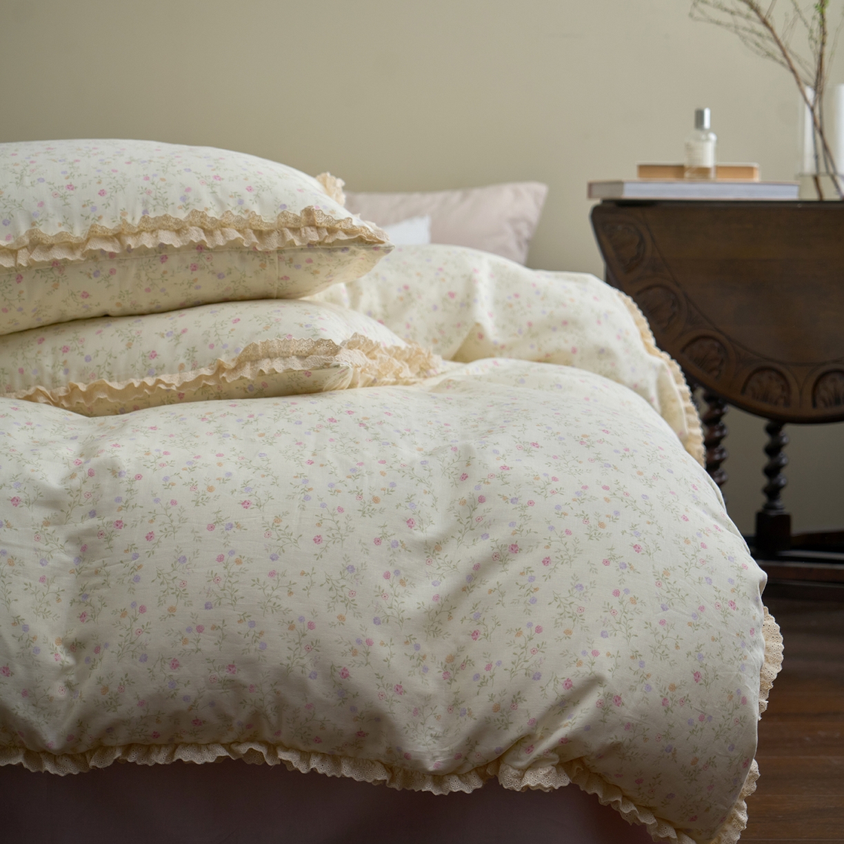 91家纺网 家纺一手货源 找家纺 （总）洋铭区（原狠狠爱） 2026新款双层纱皱皱纱花边四件套系列 控价：控价劵后不得低于 198元/228元/248元