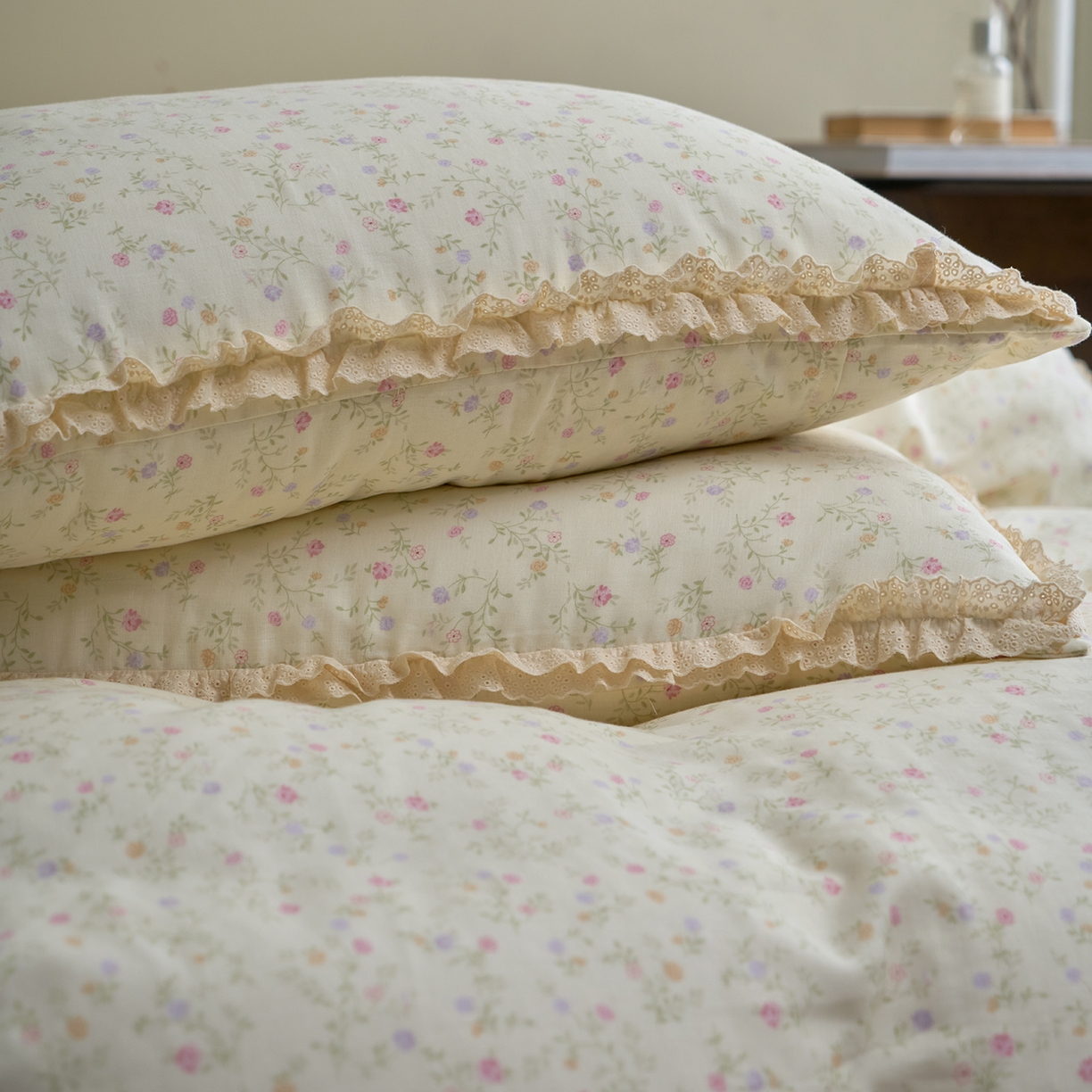 91家纺网 家纺一手货源 找家纺 （总）洋铭区（原狠狠爱） 2026新款双层纱皱皱纱花边四件套系列 控价：控价劵后不得低于 198元/228元/248元