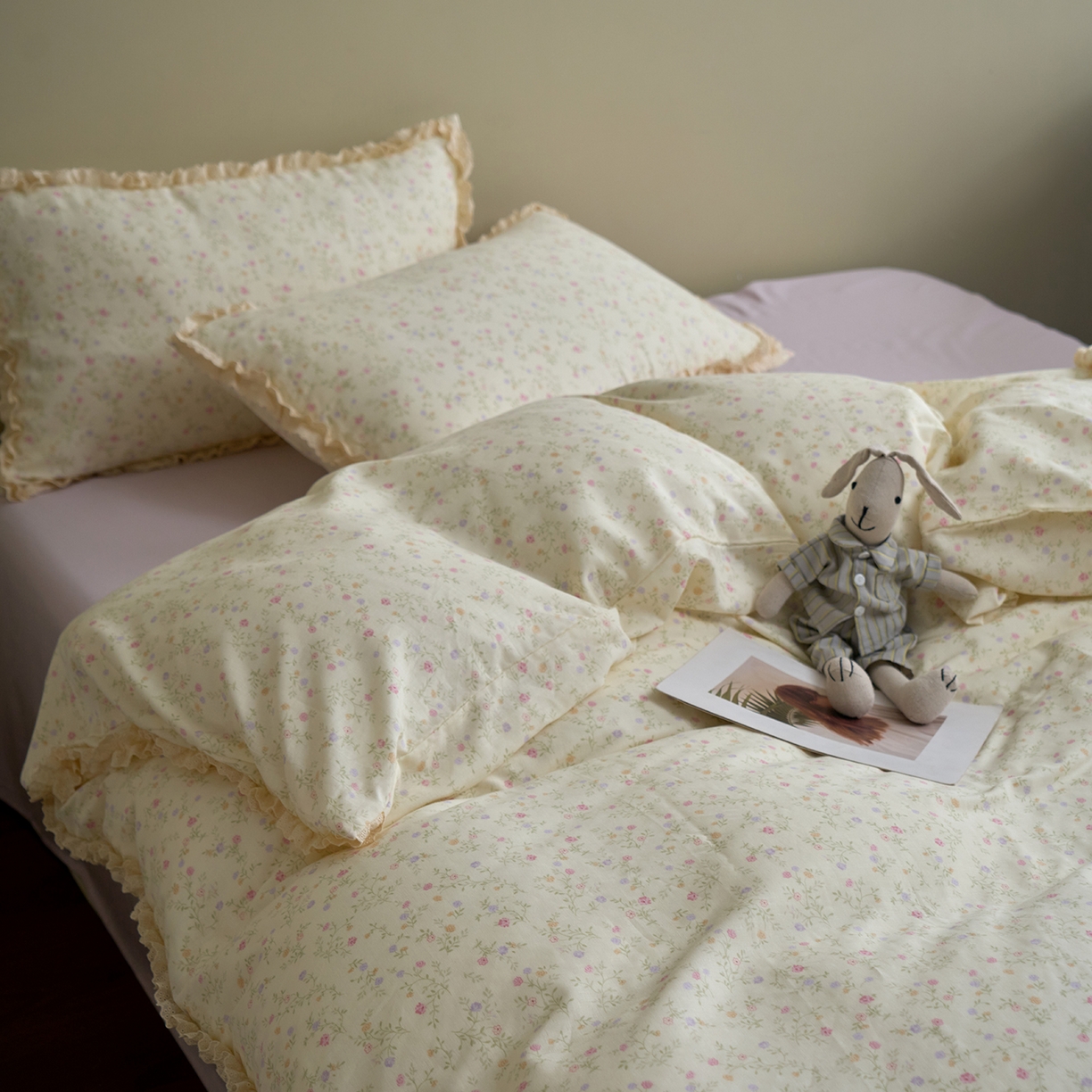 91家纺网 家纺一手货源 找家纺 （总）洋铭区（原狠狠爱） 2026新款双层纱皱皱纱花边四件套系列 控价：控价劵后不得低于 198元/228元/248元