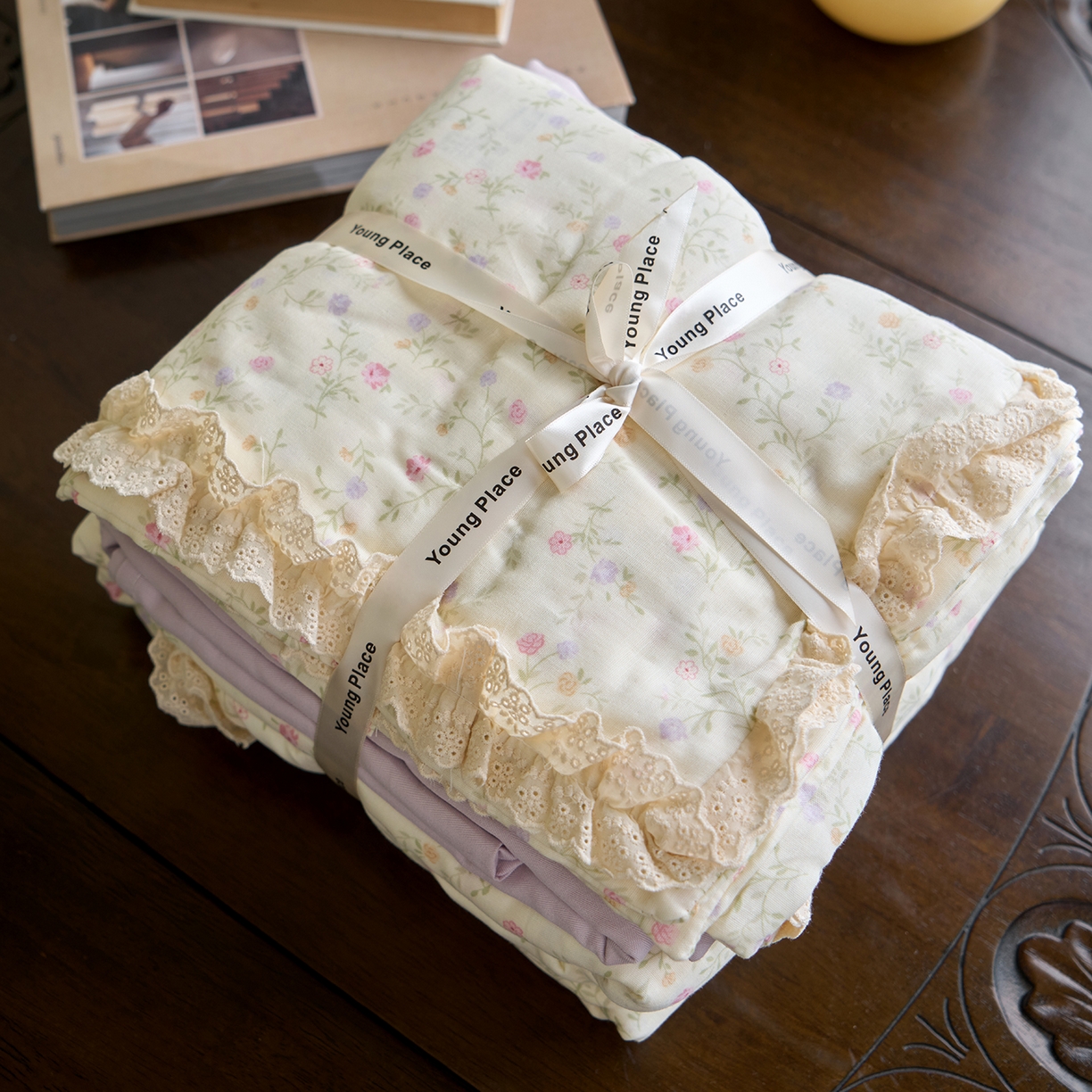 91家纺网 家纺一手货源 找家纺 （总）洋铭区（原狠狠爱） 2026新款双层纱皱皱纱花边四件套系列 控价：控价劵后不得低于 198元/228元/248元