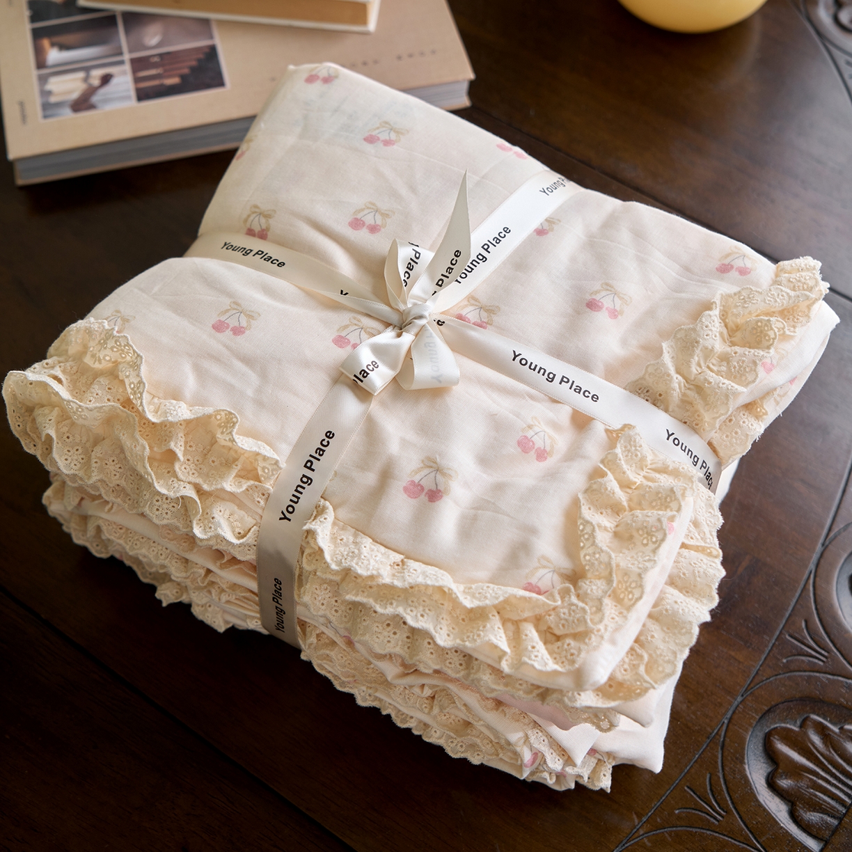 91家纺网 家纺一手货源 找家纺 （总）洋铭区（原狠狠爱） 2026新款双层纱皱皱纱花边四件套系列 控价：控价劵后不得低于 198元/228元/248元