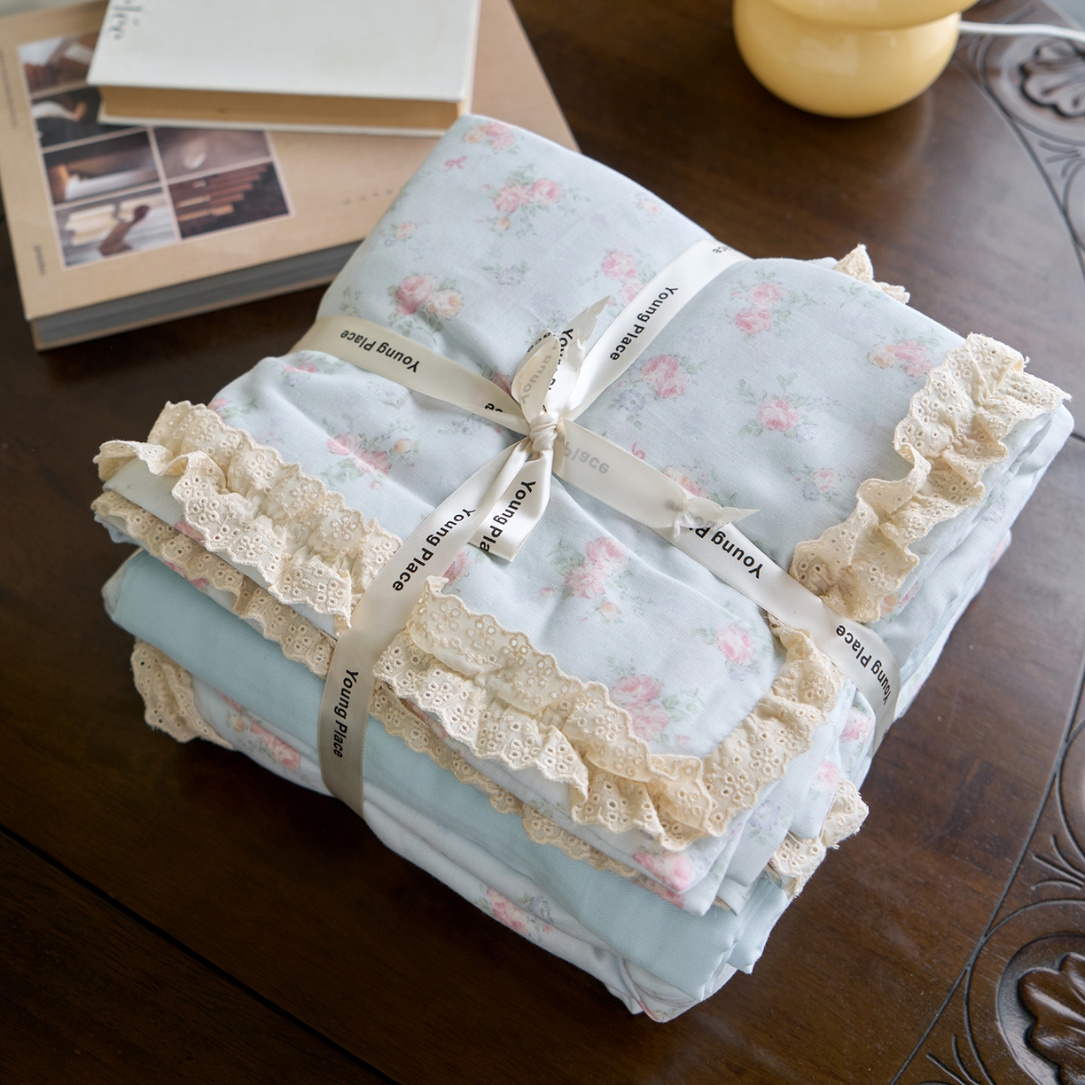 91家纺网 家纺一手货源 找家纺 （总）洋铭区（原狠狠爱） 2026新款双层纱皱皱纱花边四件套系列 控价：控价劵后不得低于 198元/228元/248元