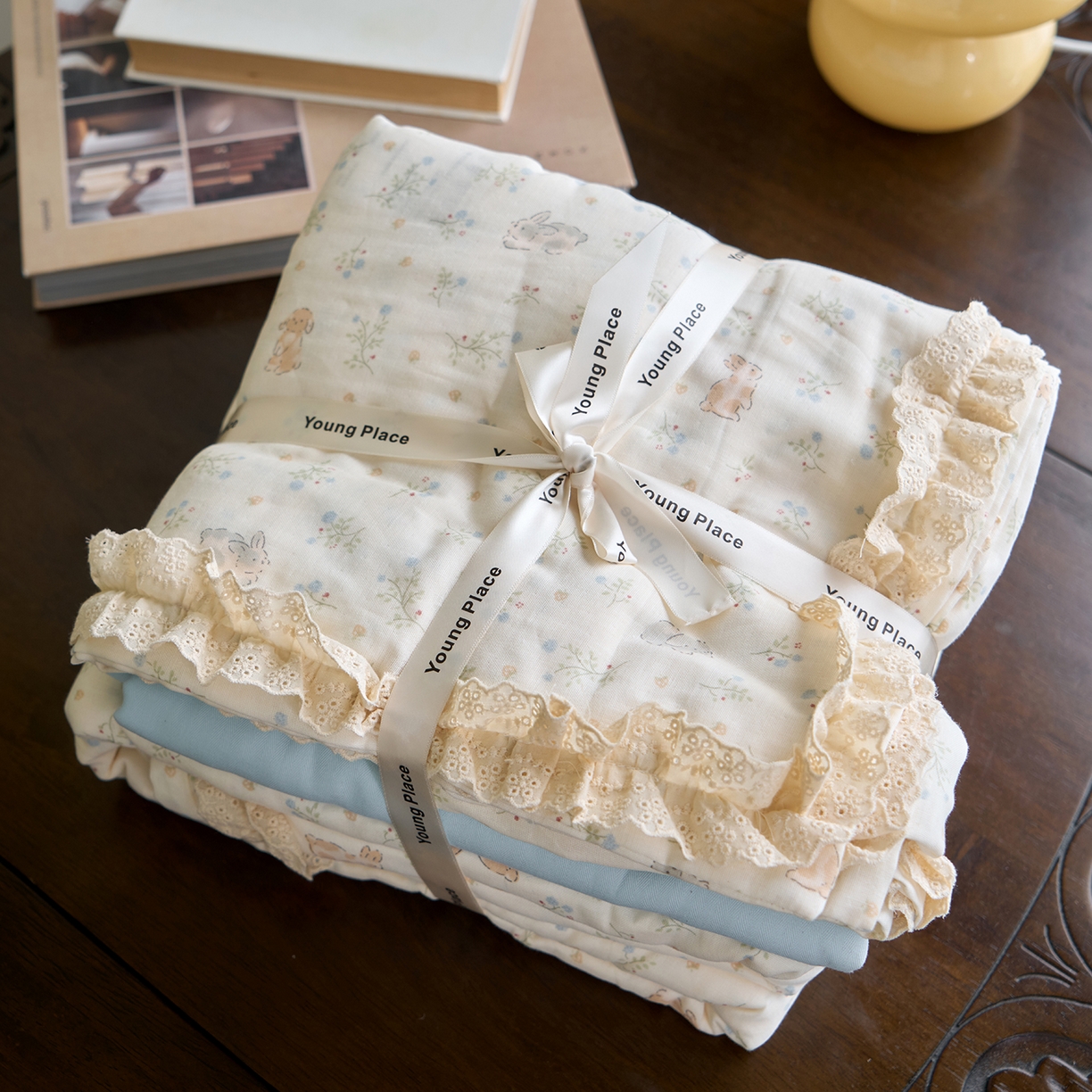 91家纺网 家纺一手货源 找家纺 （总）洋铭区（原狠狠爱） 2026新款双层纱皱皱纱花边四件套系列 控价：控价劵后不得低于 198元/228元/248元