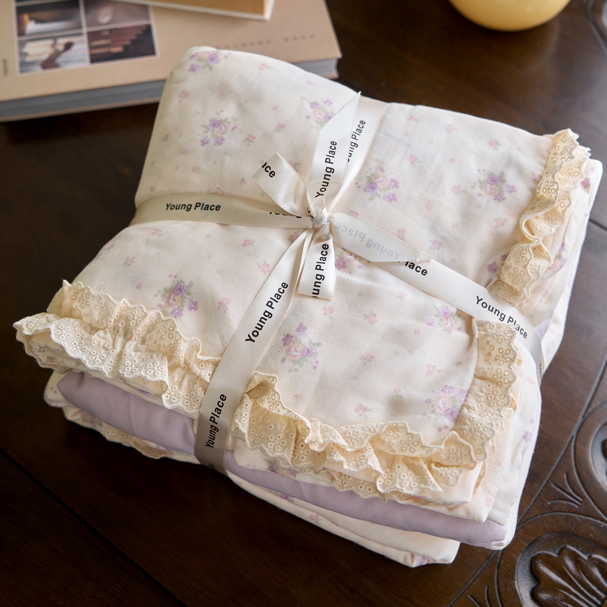 91家纺网 家纺一手货源 找家纺 （总）洋铭区（原狠狠爱） 2026新款双层纱皱皱纱花边四件套系列 控价：控价劵后不得低于 198元/228元/248元