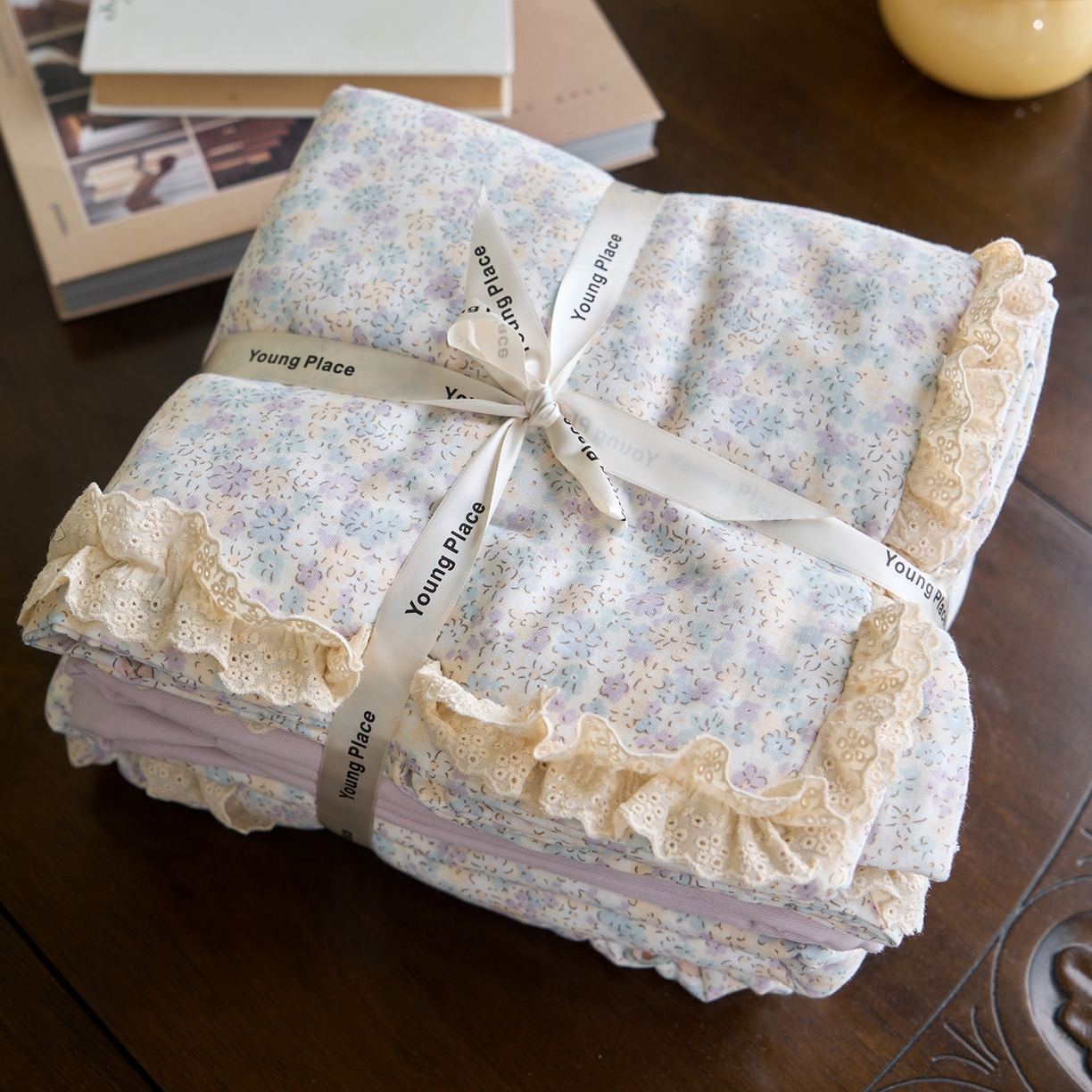 91家纺网 家纺一手货源 找家纺 （总）洋铭区（原狠狠爱） 2026新款双层纱皱皱纱花边四件套系列 控价：控价劵后不得低于 198元/228元/248元