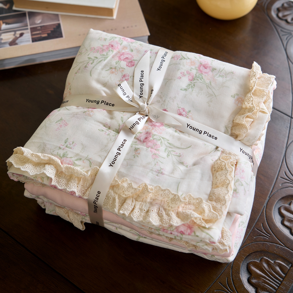 洋铭区（原狠狠爱） 2026新款双层纱皱皱纱花边四件套系列 控价：控价劵后不得低于 198元/228元/248元 樱花物语