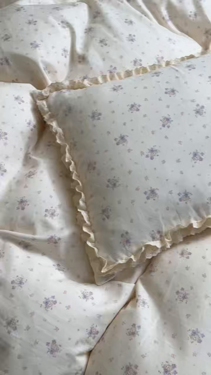 91家纺网 家纺一手货源 找家纺 洋铭区（原狠狠爱） 2026新款双层纱皱皱纱花边四件套系列 控价：控价劵后不得低于 198元/228元/248元 紫丁香花