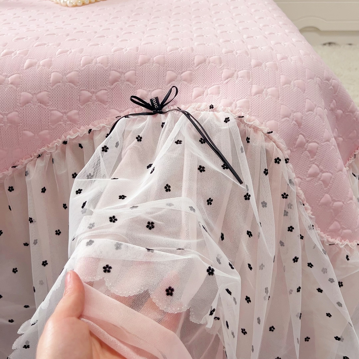 91家纺网 家纺一手货源 找家纺 （总）恋尚羽家纺 2026新款高分子PE凉泡泡大床裙凉感席波浪冰豆豆凉席席子三件套-小确幸