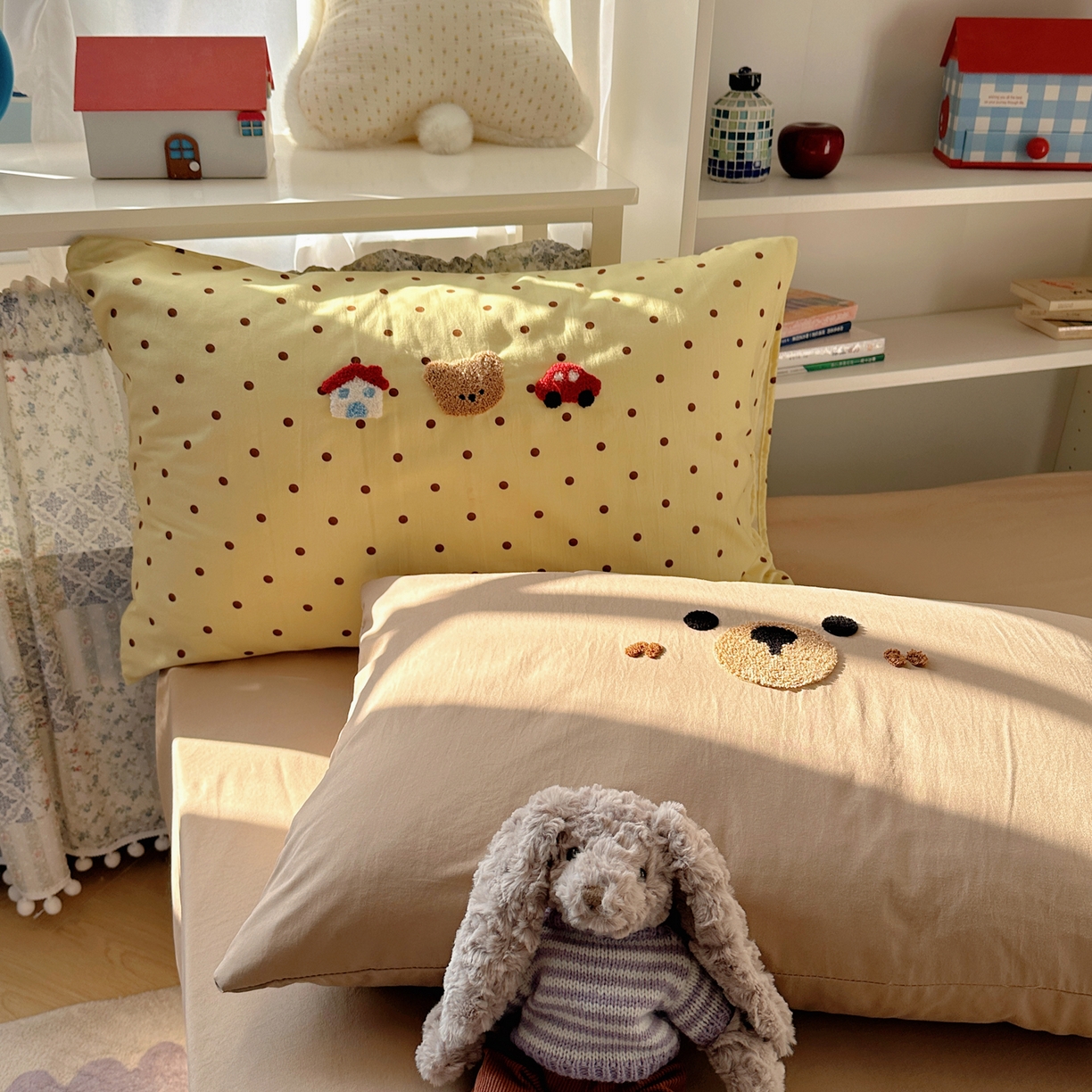 91家纺网 家纺一手货源 找家纺 玉海棠家纺 2026新款高克重超软糯可爱系毛巾绣四件套 嘟嘟小熊