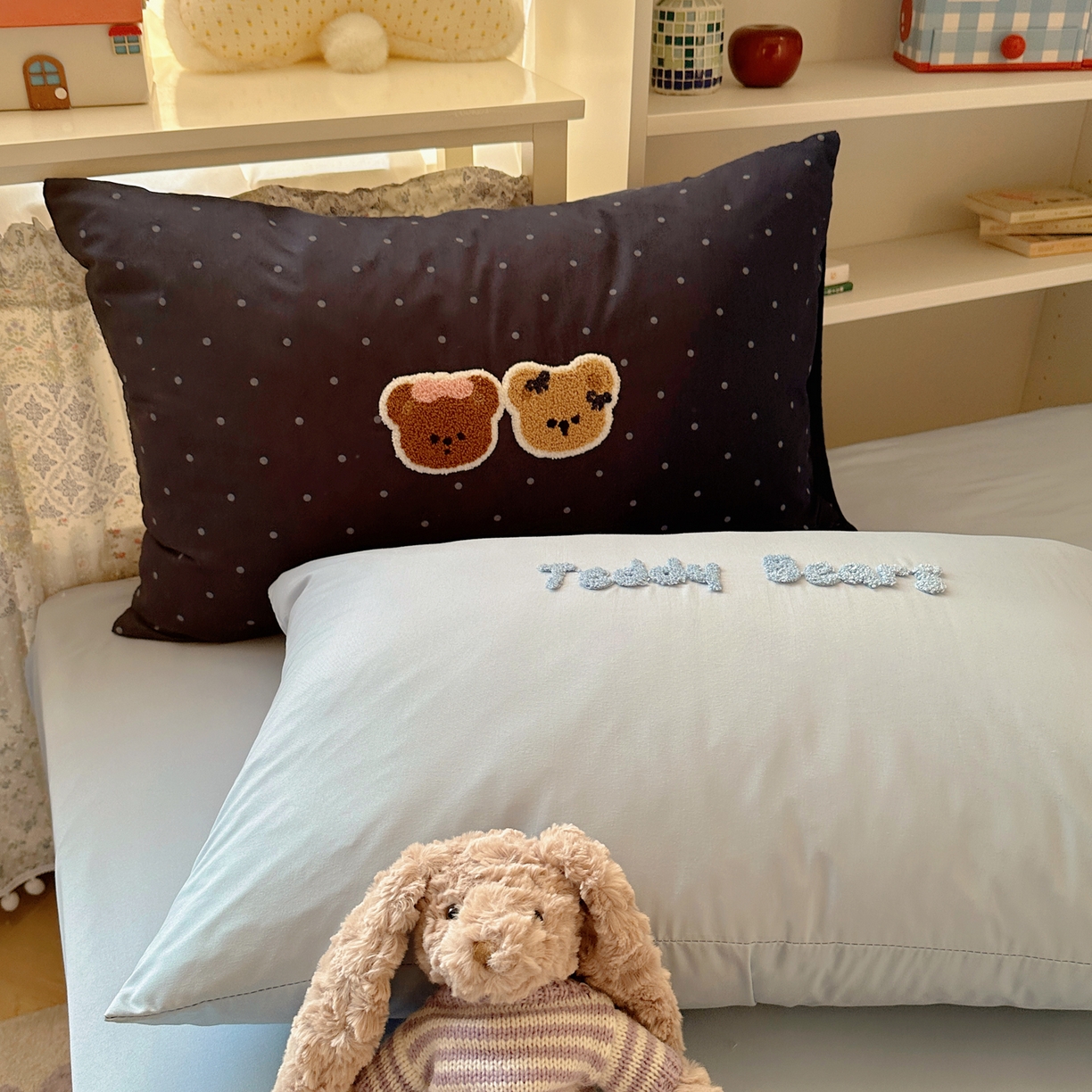 91家纺网 家纺一手货源 找家纺 玉海棠家纺 2026新款高克重超软糯可爱系毛巾绣四件套 四只小熊