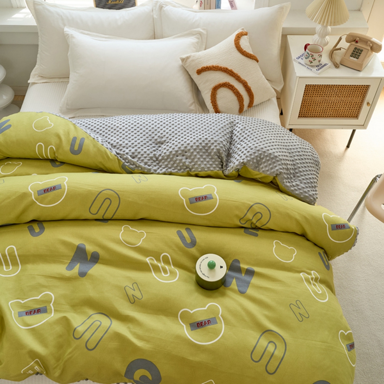 91家纺网 家纺一手货源 找家纺 赛琳 2026新款AB版亲肤棉豆豆绒单被套四季通用单独被套被套单件单被套（有买家秀） 自由空间