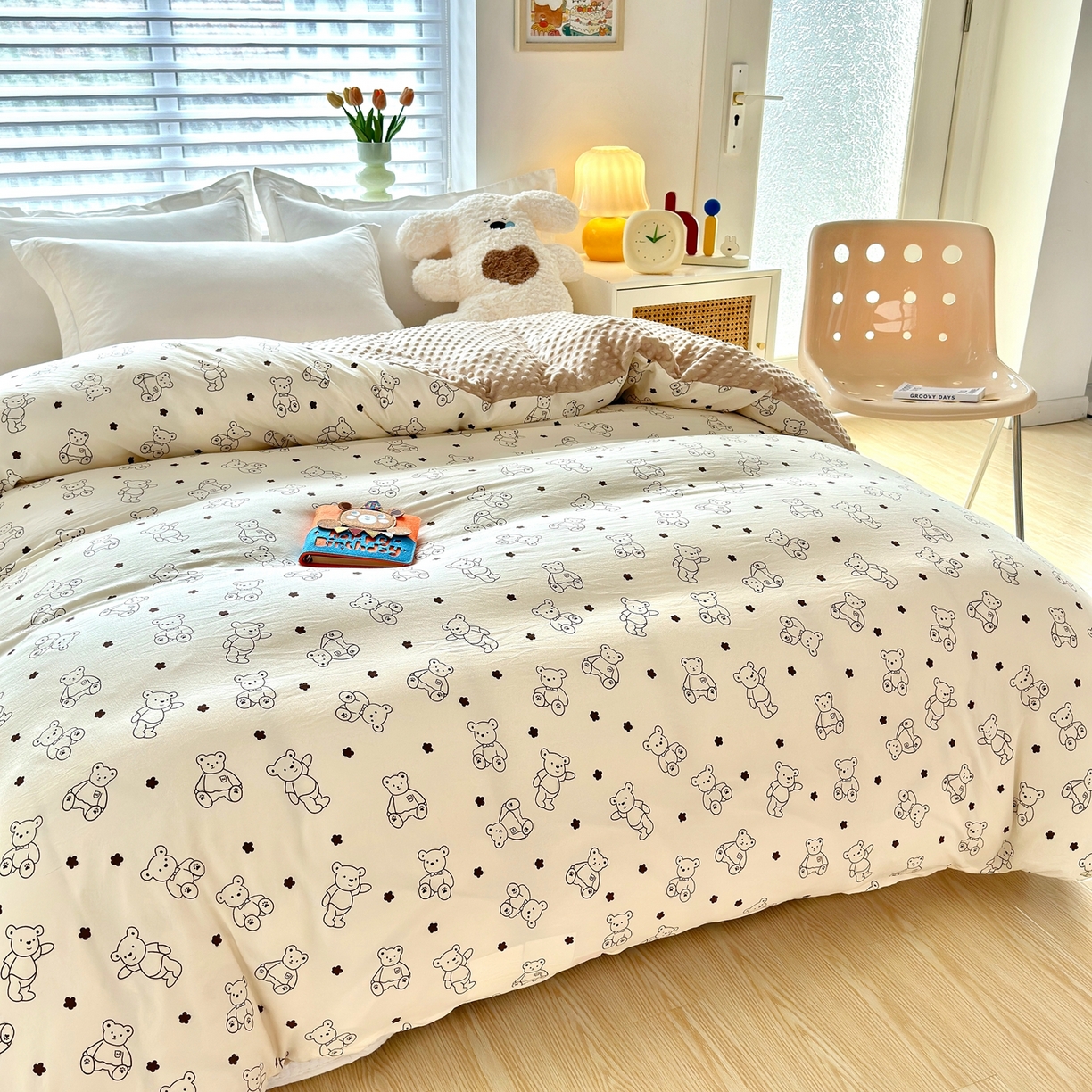 91家纺网 家纺一手货源 找家纺 赛琳 2026新款AB版亲肤棉豆豆绒单被套四季通用单独被套被套单件单被套（有买家秀） 芝士小熊