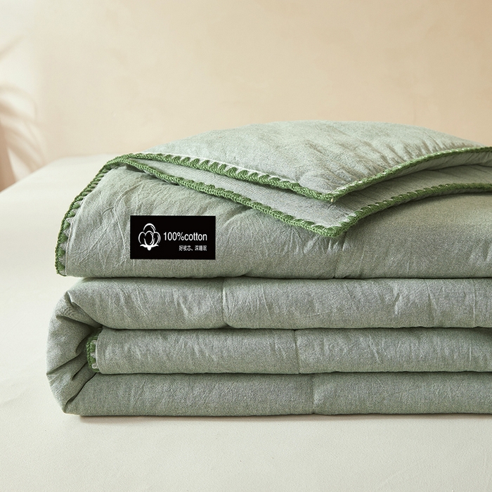 91家纺网 家纺一手货源 找家纺 （总）锦尚坊被芯馆 2026新款100%纯棉色织绣边100%棉花夏被全棉夏凉被空调春秋被买家秀+V