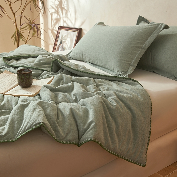 91家纺网 家纺一手货源 找家纺 （总）锦尚坊被芯馆 2026新款100%纯棉色织绣边100%棉花夏被全棉夏凉被空调春秋被买家秀+V