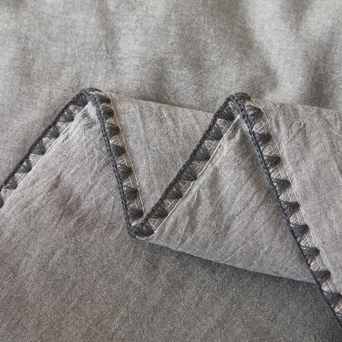91家纺网 家纺一手货源 找家纺 锦尚坊被芯馆 2026新款100%纯棉色织绣边100%棉花夏被全棉夏凉被空调春秋被买家秀+V 纯色--灰