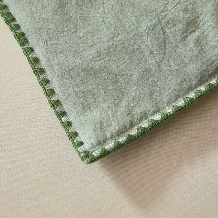 91家纺网 家纺一手货源 找家纺 锦尚坊被芯馆 2026新款100%纯棉色织绣边100%棉花夏被全棉夏凉被空调春秋被买家秀+V 纯色--豆绿