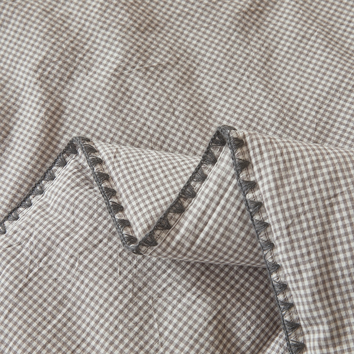 91家纺网 家纺一手货源 找家纺 锦尚坊被芯馆 2026新款100%纯棉色织绣边100%棉花夏被全棉夏凉被空调春秋被买家秀+V 小格格--灰