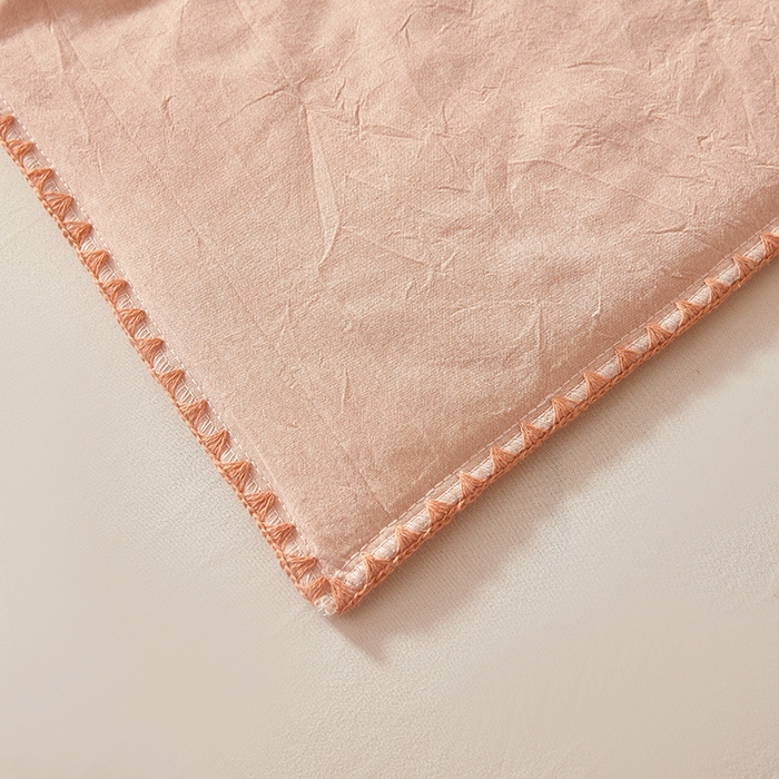 91家纺网 家纺一手货源 找家纺 锦尚坊被芯馆 2026新款100%纯棉色织绣边100%棉花夏被全棉夏凉被空调春秋被买家秀+V 纯色--粉玉