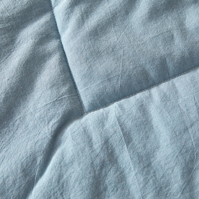 91家纺网 家纺一手货源 找家纺 锦尚坊被芯馆 2026新款100%纯棉色织绣边100%棉花夏被全棉夏凉被空调春秋被买家秀+V 纯色--湖蓝